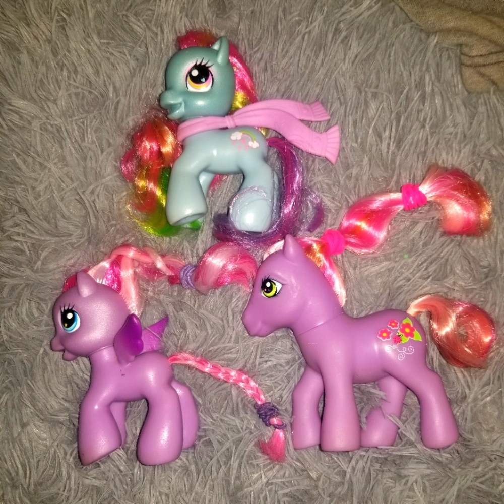 2006 and 2008 My little pony.  LOT of one G3 and two G3.5.